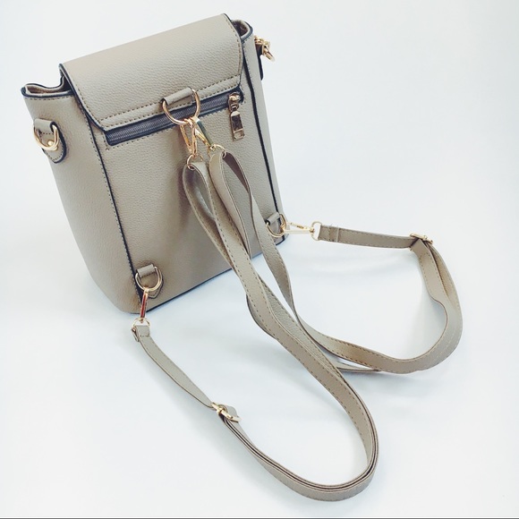 🆕Makenna Taupe Vegan Leather Mini Backpack - Picture 6 of 8